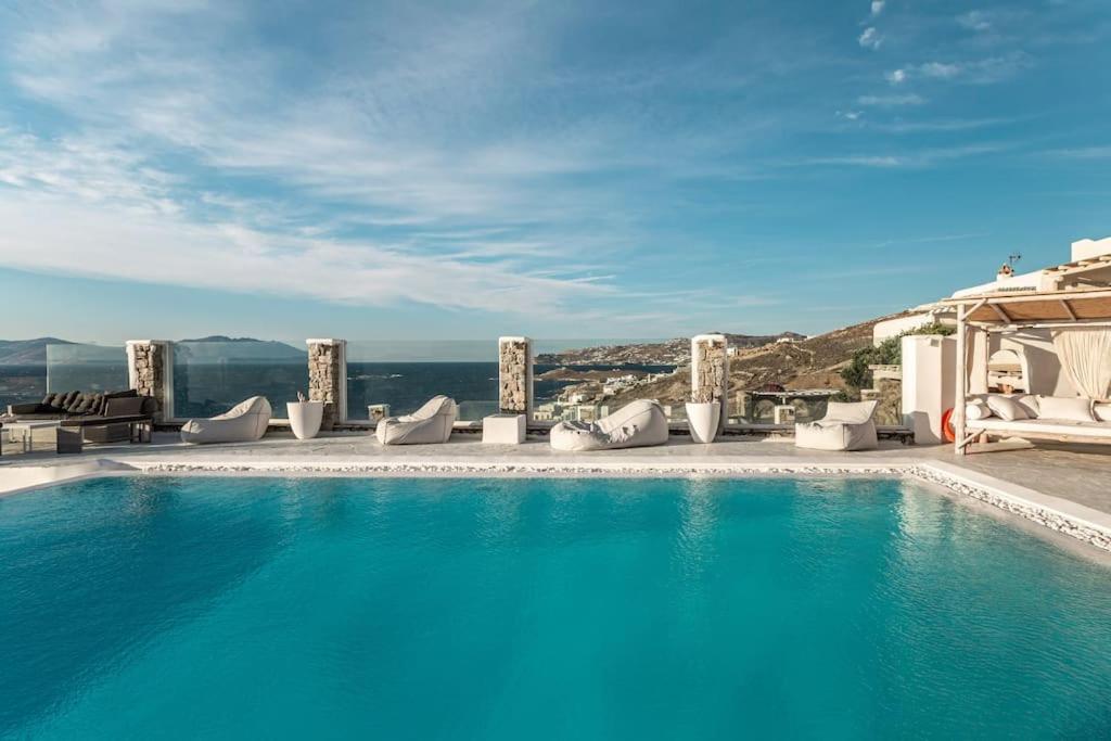 Mykonos Sea View Luxury Villa By Calypso Sunset Villas Mykonos Town Eksteriør bilde