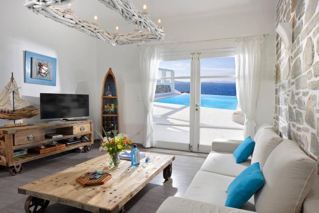 Mykonos Sea View Luxury Villa By Calypso Sunset Villas Mykonos Town Eksteriør bilde