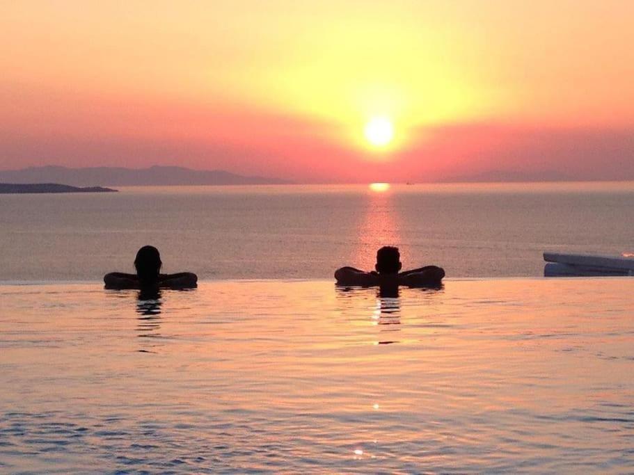 Mykonos Sea View Luxury Villa By Calypso Sunset Villas Mykonos Town Eksteriør bilde