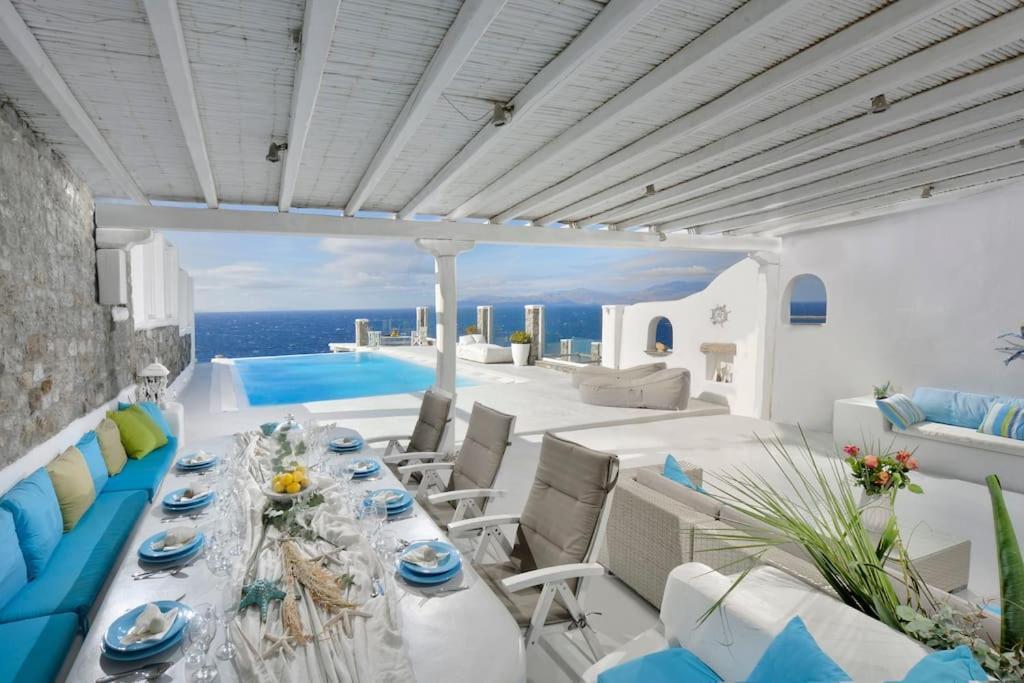 Mykonos Sea View Luxury Villa By Calypso Sunset Villas Mykonos Town Eksteriør bilde